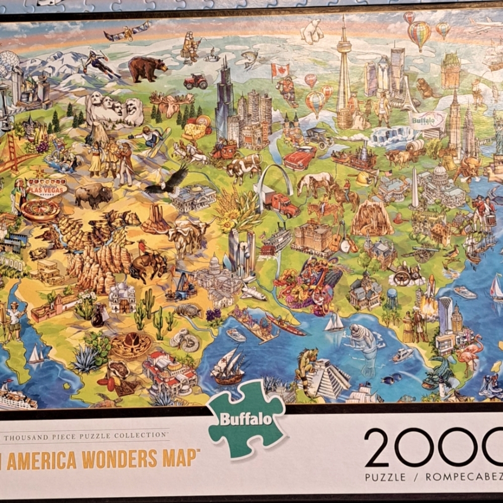 North America Wonders Map 2000 piece puzzle